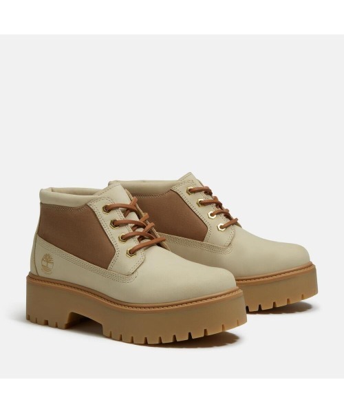 Timberland(ティンバーランド)の「ストーン ストリート ミッド ウォータープルーフ ブーツ レディース(防水)(ブーツ・レディース・ライトベージュ・24.0cm/23.5cm/23.0cm/22.5cm)」の4枚目の写真