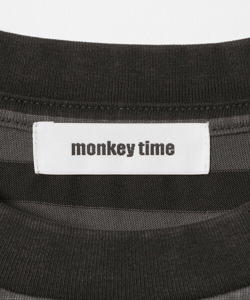 MONKEY TIME（モンキータイム）の「ウォッシュド ボーダー ロングスリーブ Tシャツ（Tシャツ/カットソー・メンズ・ブラック/ブラウン/ターコイズブルー・S/XL/L/M）」の9枚目の写真