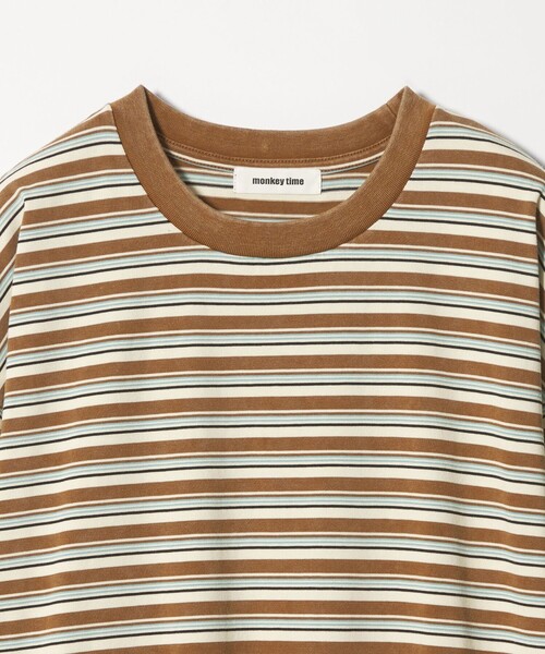 MONKEY TIME（モンキータイム）の「ウォッシュド ボーダー ロングスリーブ Tシャツ（Tシャツ/カットソー・メンズ・ブラック/ブラウン/ターコイズブルー・S/XL/L/M）」の11枚目の写真