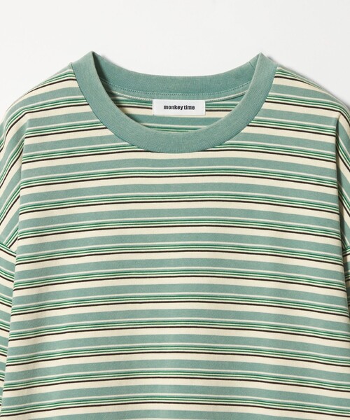 MONKEY TIME（モンキータイム）の「ウォッシュド ボーダー ロングスリーブ Tシャツ（Tシャツ/カットソー・メンズ・ブラック/ブラウン/ターコイズブルー・S/XL/L/M）」の14枚目の写真