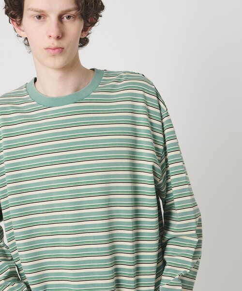 ウォッシュド ボーダー ロングスリーブ Tシャツ（Tシャツ/カットソー