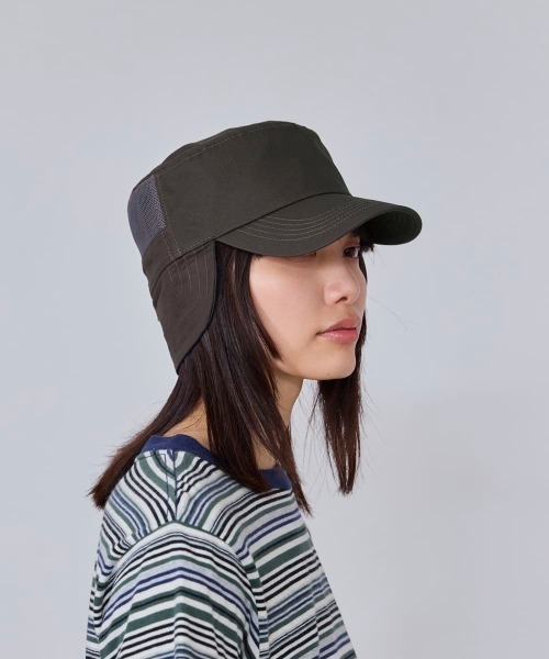 OVERRIDE（オーバーライド）の「OVERRIDE  FLAP DE GAULLE CAP SG / オーバーライド（キャップ・レディース・ベージュ/チャコール・57~59cm）」の3枚目の写真