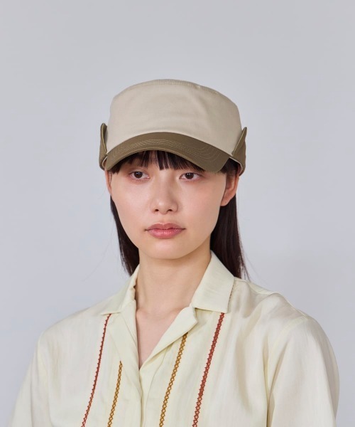 OVERRIDE（オーバーライド）の「OVERRIDE  FLAP DE GAULLE CAP SG / オーバーライド（キャップ・レディース・ベージュ/チャコール・57~59cm）」の16枚目の写真