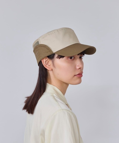 OVERRIDE（オーバーライド）の「OVERRIDE  FLAP DE GAULLE CAP SG / オーバーライド（キャップ・レディース・ベージュ/チャコール・57~59cm）」の17枚目の写真