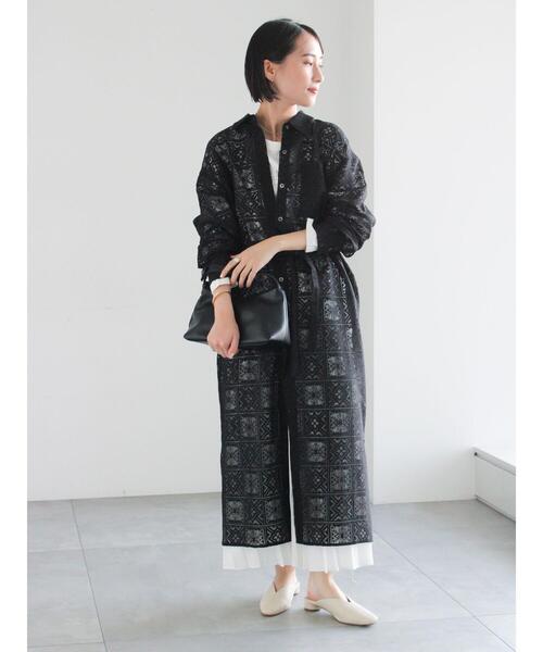 Te chichi（テチチ）の「レースシャツワンピース（ワンピース・レディース・オフホワイト/ブラック・F）」の3枚目の写真