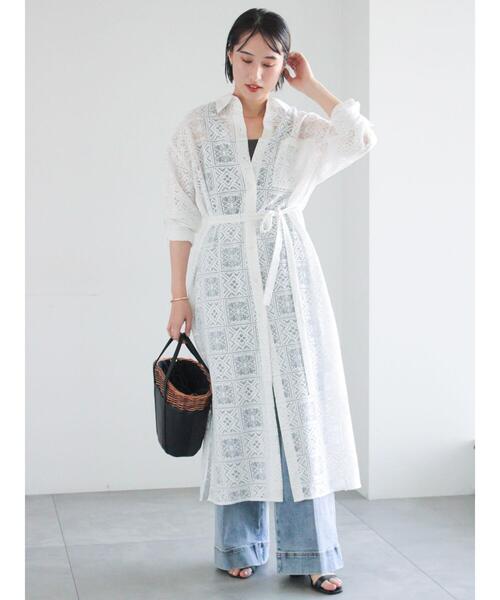 Te chichi（テチチ）の「レースシャツワンピース（ワンピース・レディース・オフホワイト/ブラック・F）」の6枚目の写真