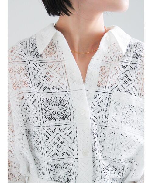 Te chichi（テチチ）の「レースシャツワンピース（ワンピース・レディース・オフホワイト/ブラック・F）」の9枚目の写真