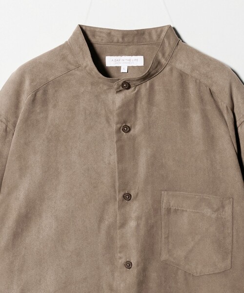 A DAY IN THE LIFE UNITED ARROWS(アデイインザライフユナイテッドアローズ)の「スエードライク リラックス バンドカラーシャツ<A DAY IN THE LIFE>(シャツ/ブラウス・メンズ・ネイビー/モカ/グレー系・M/L)」の8枚目の写真