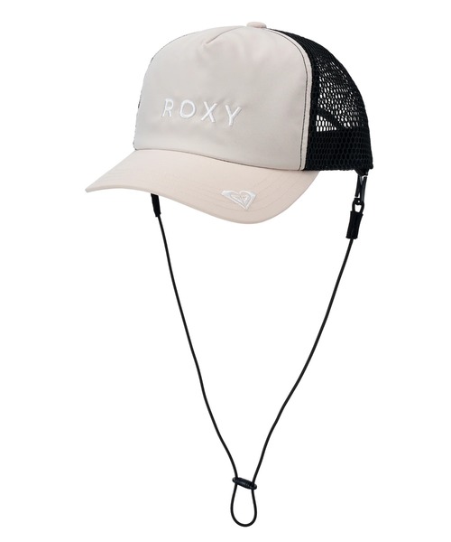 ROXY(ロキシー)の「ROXY キッズ GIRL WR UV WATER MESH CAP サーフキャップ 【2026年春夏モデル】/ロキシーUVCUT帽子(キャップ・キッズ・ベージュ/ブラック・FREE)」の1枚目の写真