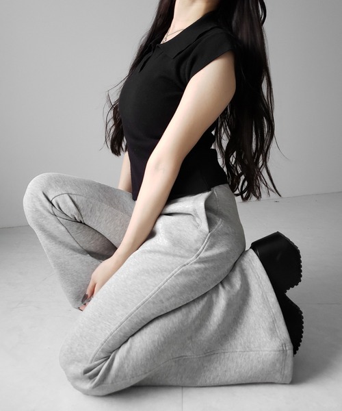 me+em select(ミームセレクト)の「※※【 3color 】スキッパー半袖ニットトップス /skipper short sleeve knit tops(Tシャツ/カットソー・レディース・グレー/ブラック/ホワイト・FREE)」の12枚目の写真