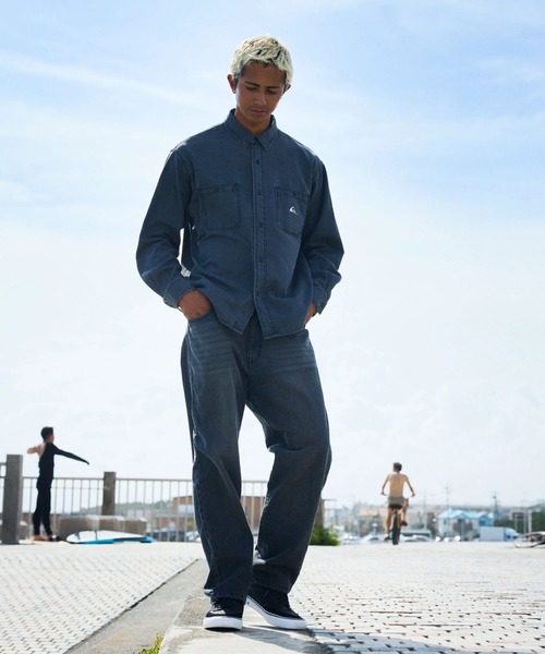 Quiksilver（クイックシルバー）の「QUIKSILVER メンズ DENIM WASH SH 長袖デニムシャツ ルーズフィット 【2026年春夏モデル】/クイックシルバー（シャツ/ブラウス・メンズ・グレー/インディゴブルー/ブルー・LARGE/MEDIUM/X-LARGE）」の4枚目の写真