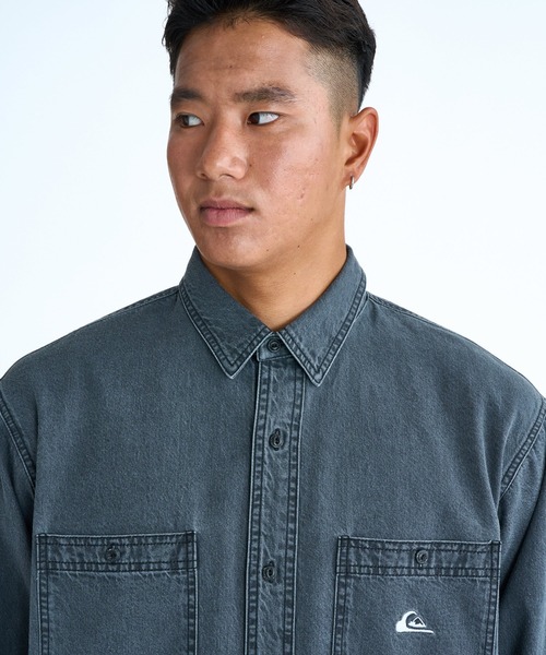 Quiksilver（クイックシルバー）の「QUIKSILVER メンズ DENIM WASH SH 長袖デニムシャツ ルーズフィット 【2026年春夏モデル】/クイックシルバー（シャツ/ブラウス・メンズ・グレー/インディゴブルー/ブルー・LARGE/MEDIUM/X-LARGE）」の7枚目の写真