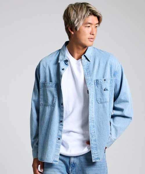 Quiksilver（クイックシルバー）の「QUIKSILVER メンズ DENIM WASH SH 長袖デニムシャツ ルーズフィット 【2026年春夏モデル】/クイックシルバー（シャツ/ブラウス・メンズ・グレー/インディゴブルー/ブルー・LARGE/MEDIUM/X-LARGE）」の18枚目の写真