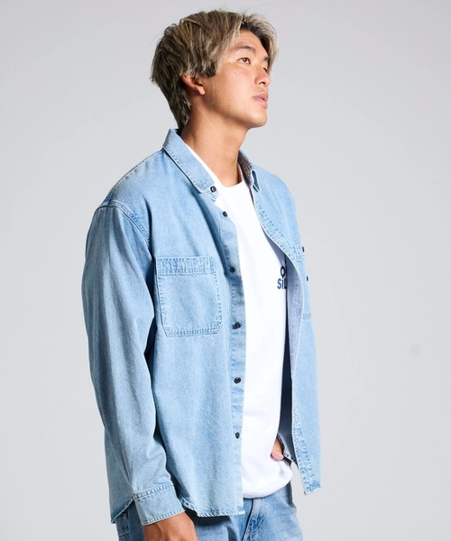 Quiksilver（クイックシルバー）の「QUIKSILVER メンズ DENIM WASH SH 長袖デニムシャツ ルーズフィット 【2026年春夏モデル】/クイックシルバー（シャツ/ブラウス・メンズ・グレー/インディゴブルー/ブルー・LARGE/MEDIUM/X-LARGE）」の19枚目の写真