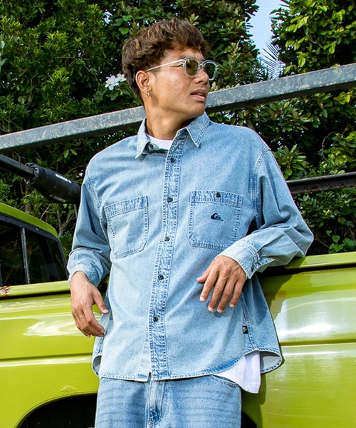 Quiksilver（クイックシルバー）の「QUIKSILVER メンズ DENIM WASH SH 長袖デニムシャツ ルーズフィット 【2026年春夏モデル】/クイックシルバー（シャツ/ブラウス・メンズ・グレー/インディゴブルー/ブルー・LARGE/MEDIUM/X-LARGE）」の14枚目の写真