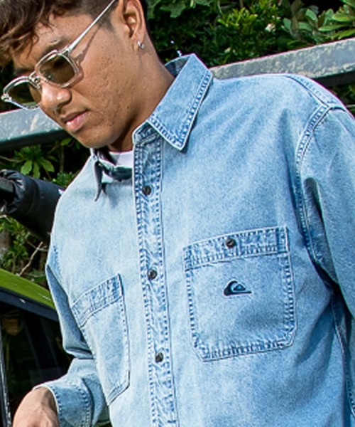 Quiksilver（クイックシルバー）の「QUIKSILVER メンズ DENIM WASH SH 長袖デニムシャツ ルーズフィット 【2026年春夏モデル】/クイックシルバー（シャツ/ブラウス・メンズ・グレー/インディゴブルー/ブルー・LARGE/MEDIUM/X-LARGE）」の17枚目の写真