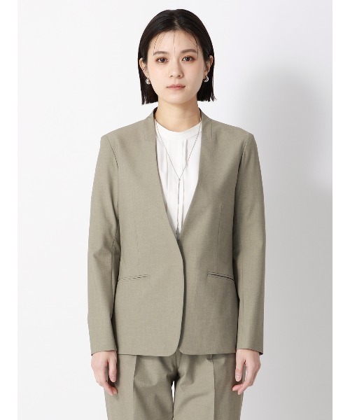 SUIT SQUARE（スーツスクエア）の「ジャケット Vカラー ウォッシャブル ストレッチ UVカット TRトロピカル 無地（テーラードジャケット・レディース・カーキ/ネイビー・40(11号)/38(9号)/36(7号)）」の16枚目の写真