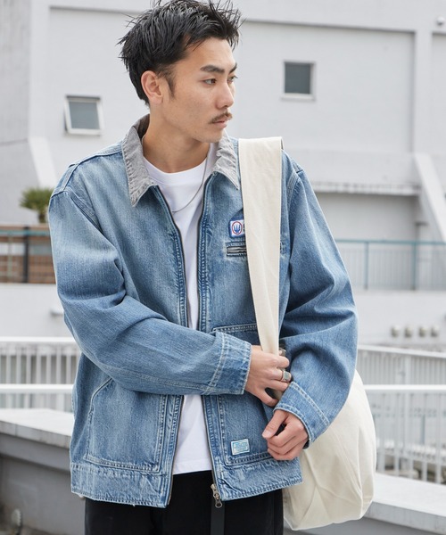 Liberaiders(リベレイダース)の「Liberaiders/リベレイダース DENIM WORK JACKET ライトアウター デニムジャケット 缶バッジ ワーク ストリート ダブルジップ メンズ レディース 秋 秋服 2026年秋冬 冬服(カバーオール・メンズ・ブルー・M/XL/L)」の4枚目の写真