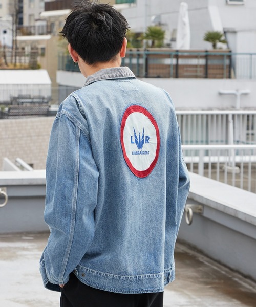 Liberaiders(リベレイダース)の「Liberaiders/リベレイダース DENIM WORK JACKET ライトアウター デニムジャケット 缶バッジ ワーク ストリート ダブルジップ メンズ レディース 秋 秋服 2026年秋冬 冬服(カバーオール・メンズ・ブルー・M/XL/L)」の11枚目の写真