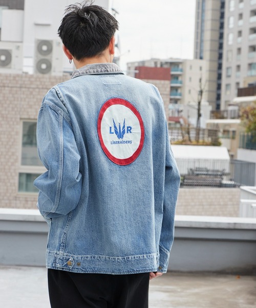Liberaiders(リベレイダース)の「Liberaiders/リベレイダース DENIM WORK JACKET ライトアウター デニムジャケット 缶バッジ ワーク ストリート ダブルジップ メンズ レディース 秋 秋服 2026年秋冬 冬服(カバーオール・メンズ・ブルー・M/XL/L)」の12枚目の写真