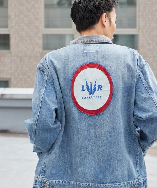 Liberaiders(リベレイダース)の「Liberaiders/リベレイダース DENIM WORK JACKET ライトアウター デニムジャケット 缶バッジ ワーク ストリート ダブルジップ メンズ レディース 秋 秋服 2026年秋冬 冬服(カバーオール・メンズ・ブルー・M/XL/L)」の10枚目の写真
