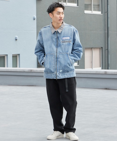 Liberaiders(リベレイダース)の「Liberaiders/リベレイダース DENIM WORK JACKET ライトアウター デニムジャケット 缶バッジ ワーク ストリート ダブルジップ メンズ レディース 秋 秋服 2026年秋冬 冬服(カバーオール・メンズ・ブルー・M/XL/L)」の21枚目の写真