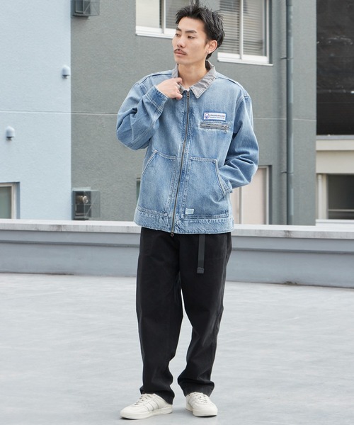 Liberaiders(リベレイダース)の「Liberaiders/リベレイダース DENIM WORK JACKET ライトアウター デニムジャケット 缶バッジ ワーク ストリート ダブルジップ メンズ レディース 秋 秋服 2026年秋冬 冬服(カバーオール・メンズ・ブルー・M/XL/L)」の22枚目の写真