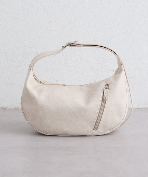 Kastane(カスタネ)の「【一部店舗限定】B フェイクレザームーンBAG(ハンドバッグ・レディース・アイボリー/ブラック/イエロー・FREE)」の2枚目の写真