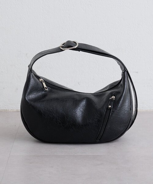 Kastane(カスタネ)の「【一部店舗限定】B フェイクレザームーンBAG(ハンドバッグ・レディース・アイボリー/ブラック/イエロー・FREE)」の3枚目の写真