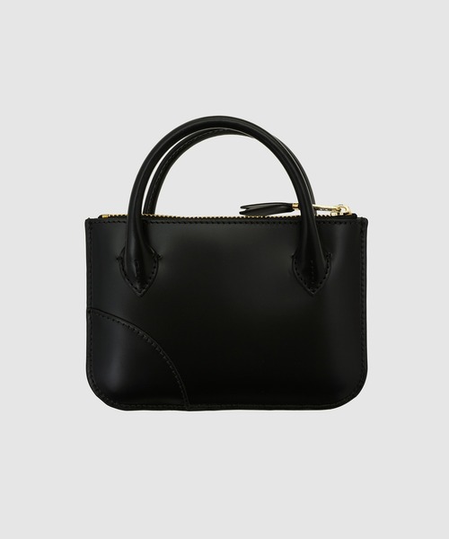 希少!! コムデギャルソン ミニハンドバッグ レザー 黒 ポーチ HANDLES】SMALL ZIP POUCH（ポーチ）｜Wallet COMME des GARCONS