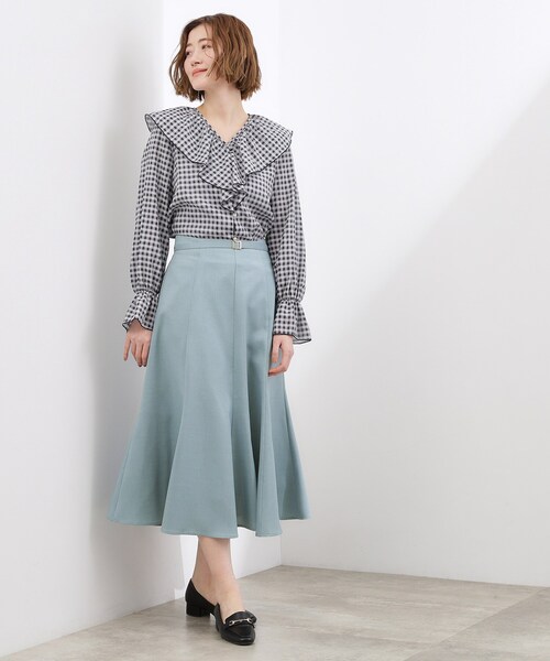 grove（グローブ）の「【貴島明日香さん着用・洗える】ランダムドットマーメイドスカート（スカート・レディース・サックスブルー/ベージュ系5/ネイビー系5・02/03）」の6枚目の写真