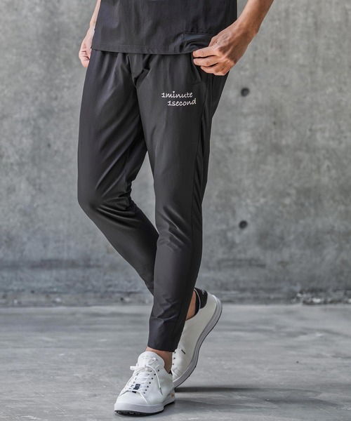 1minute 1second(ワンミニットワンセカンド)の「mp14689-nylon x knit line easy pants イージーパンツ(1M26N020)(その他パンツ・メンズ・ブラック×ホワイト/ブラック×ブラック/グレー・S/XL/L/M)」の2枚目の写真