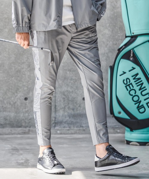 1minute 1second(ワンミニットワンセカンド)の「mp14689-nylon x knit line easy pants イージーパンツ(1M26N020)(その他パンツ・メンズ・ブラック×ホワイト/ブラック×ブラック/グレー・S/XL/L/M)」の3枚目の写真