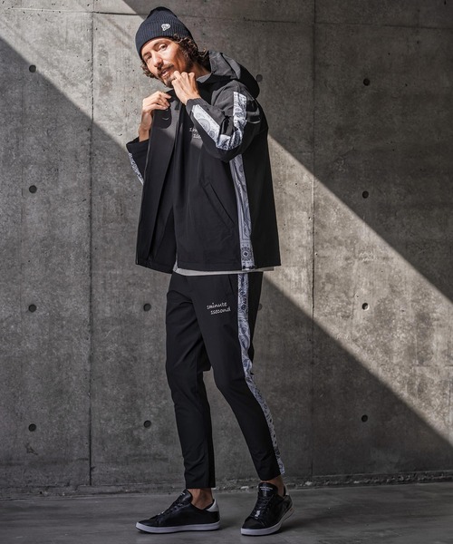 1minute 1second(ワンミニットワンセカンド)の「mp14689-nylon x knit line easy pants イージーパンツ(1M26N020)(その他パンツ・メンズ・ブラック×ホワイト/ブラック×ブラック/グレー・S/XL/L/M)」の16枚目の写真