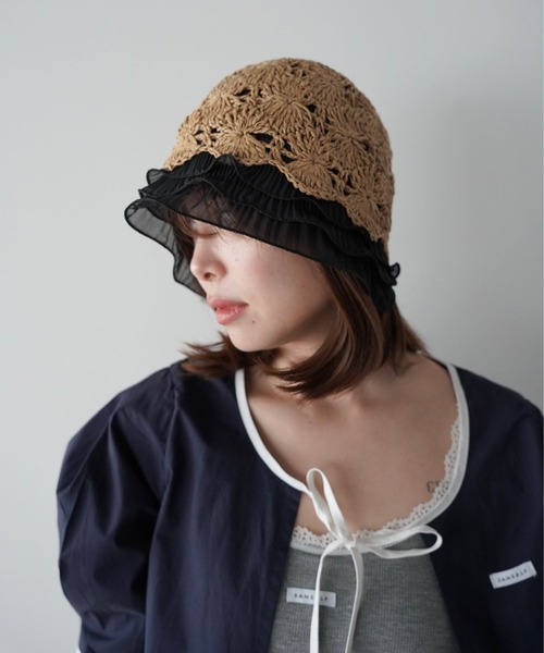 SANSeLF（サンセルフ）の「【SANSeLF】レースクロシェハット saa26s027（ハット・レディース・ライトベージュ/ベージュ・FREE）」の9枚目の写真