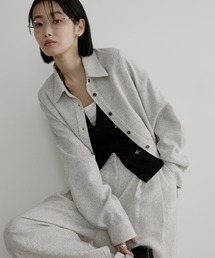 Aunt Marie's（アントマリーズ）の「ミックスツイードオーバーシャツ【セットアップ対応可】（シャツ/ブラウス）」