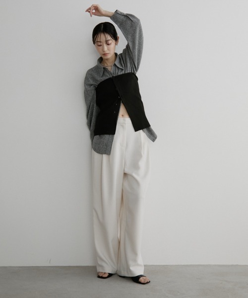 Aunt Marie's（アントマリーズ）の「ミックスツイードオーバーシャツ【セットアップ対応可】（シャツ/ブラウス・レディース・グレー/チャコールグレー/ナチュラル・FREE）」の14枚目の写真