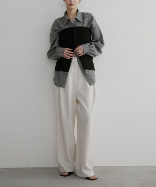 Aunt Marie's（アントマリーズ）の「ミックスツイードオーバーシャツ【セットアップ対応可】（シャツ/ブラウス・レディース・グレー/チャコールグレー/ナチュラル・FREE）」の13枚目の写真