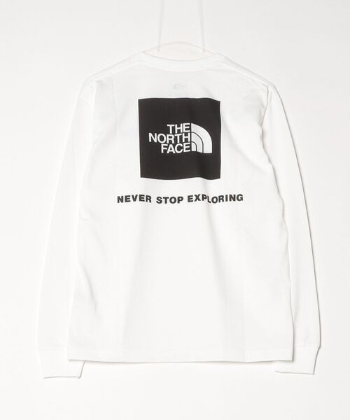 THE NORTH FACE(ザノースフェイス)の「ザ ノース フェイス THE NORTH FACE L/S Back Square Logo Tee_ロングスリーブバックスクエアロゴティー(Tシャツ/カットソー・メンズ・ホワイト×ブラック/グレー/ブラック・S/M/L/LL/3L)」の8枚目の写真