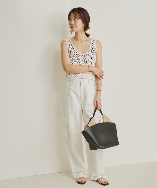 plage（プラージュ）の「R’IAM HAND ニットタンク（タンクトップ・レディース・ホワイト/ブラック・FREE）」の7枚目の写真