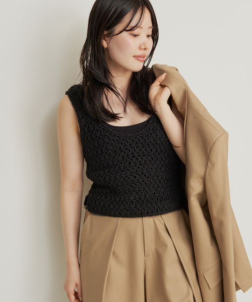 plage（プラージュ）の「R’IAM HAND ニットタンク（タンクトップ・レディース・ホワイト/ブラック・FREE）」の12枚目の写真