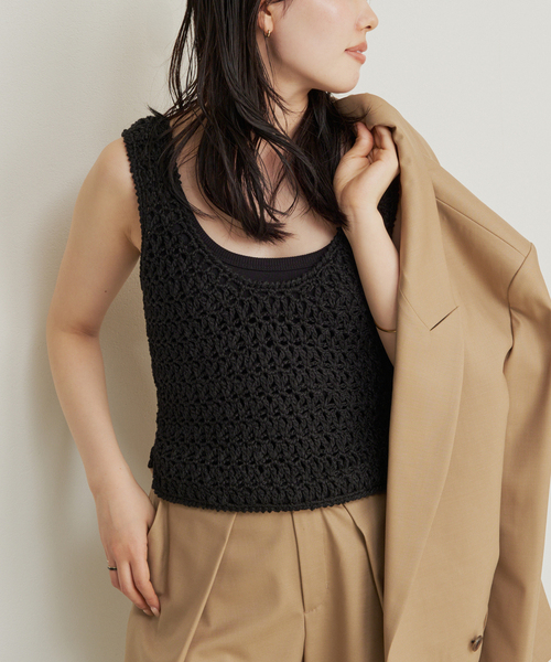 plage（プラージュ）の「R’IAM HAND ニットタンク（タンクトップ・レディース・ホワイト/ブラック・FREE）」の13枚目の写真