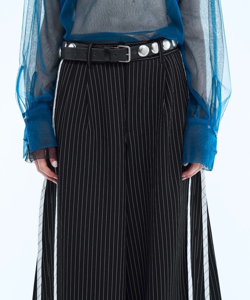 seyto(セイト)の「Stripe line wide straight pants / ストライプサイドラインストレートパンツ(スラックス・メンズ・ブラック/ブラウン・2/1/3)」の15枚目の写真