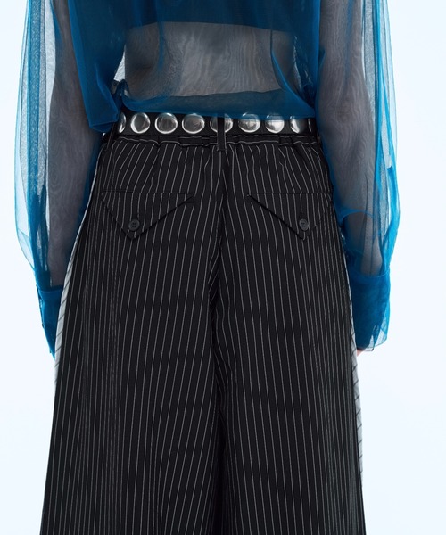 seyto(セイト)の「Stripe line wide straight pants / ストライプサイドラインストレートパンツ(スラックス・メンズ・ブラック/ブラウン・2/1/3)」の16枚目の写真