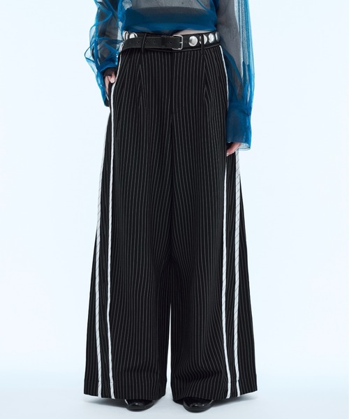 seyto(セイト)の「Stripe line wide straight pants / ストライプサイドラインストレートパンツ(スラックス・メンズ・ブラック/ブラウン・2/1/3)」の13枚目の写真