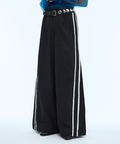 seyto(セイト)の「Stripe line wide straight pants / ストライプサイドラインストレートパンツ(スラックス・メンズ・ブラック/ブラウン・2/1/3)」の14枚目の写真