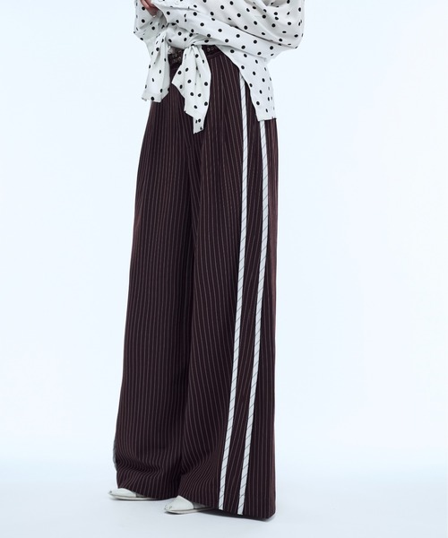 seyto(セイト)の「Stripe line wide straight pants / ストライプサイドラインストレートパンツ(スラックス・メンズ・ブラック/ブラウン・2/1/3)」の20枚目の写真
