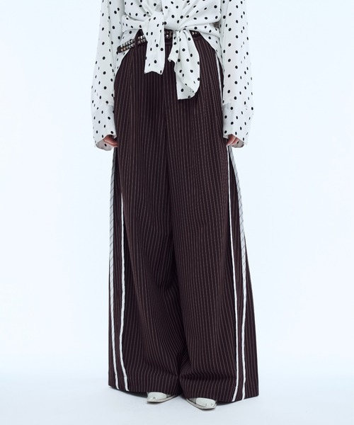 seyto(セイト)の「Stripe line wide straight pants / ストライプサイドラインストレートパンツ(スラックス・メンズ・ブラック/ブラウン・2/1/3)」の22枚目の写真