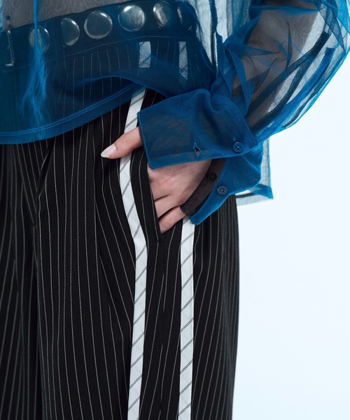 seyto(セイト)の「Stripe line wide straight pants / ストライプサイドラインストレートパンツ(スラックス・メンズ・ブラック/ブラウン・2/1/3)」の18枚目の写真