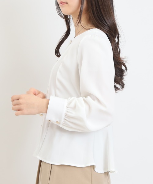 ASTORIA ODIER（アストリアオディール）の「ペプラムブラウス（シャツ/ブラウス・レディース・ホワイト/ミント/ネイビー・MEDIUM）」の16枚目の写真